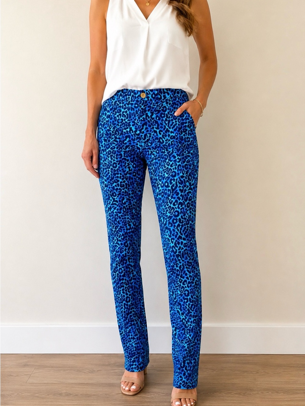 Lilly Pulitzer leopard print ankle pants women’s size 6 cropped stretch